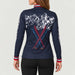 Ariel Ski Quarter Zip in Navy Red — 04 model back