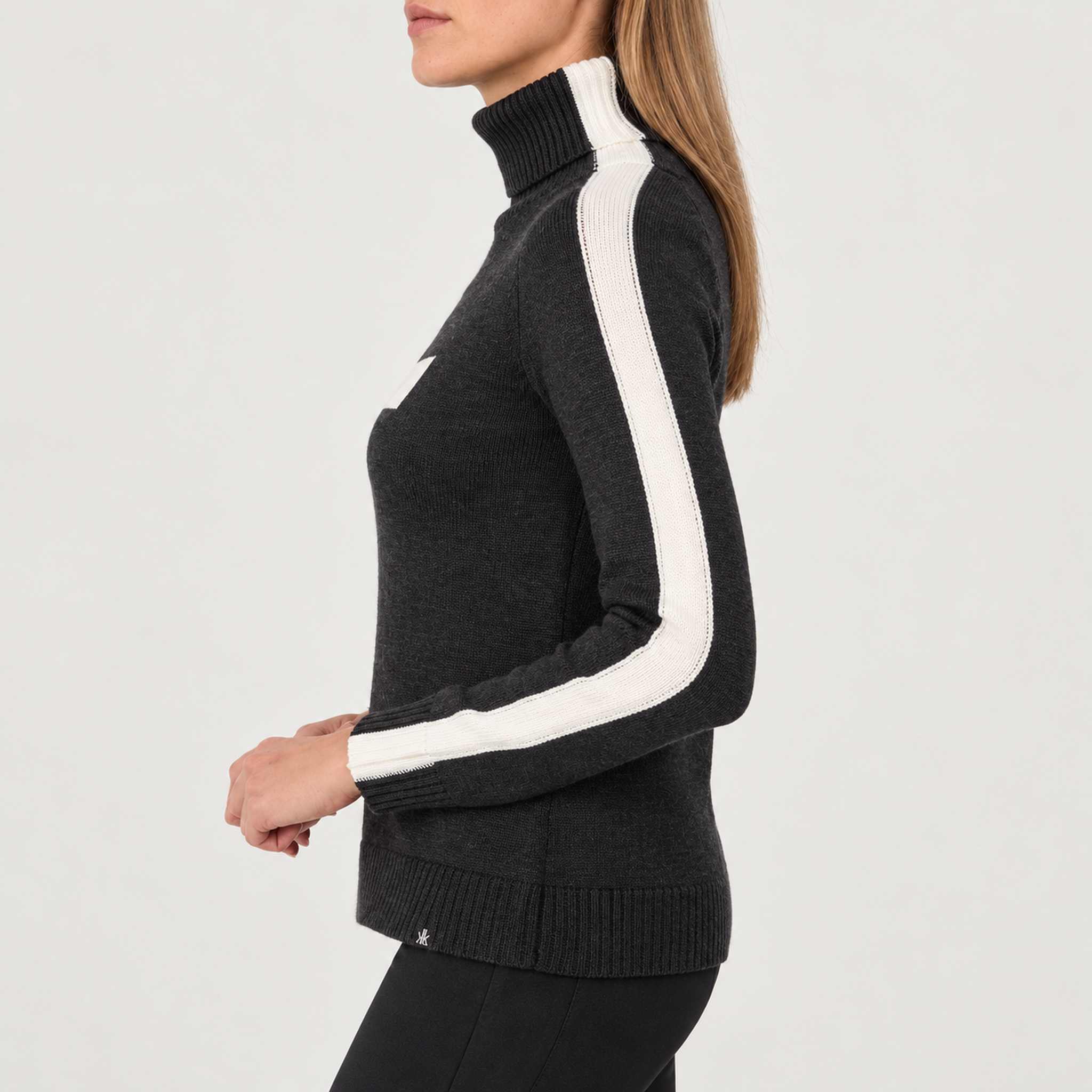 Krimson Klover Geneva Sweater in Black in Heather Black, model side