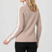 Krimson Klover Geneva Sweater in Heather Oat in Heather Oat, model back