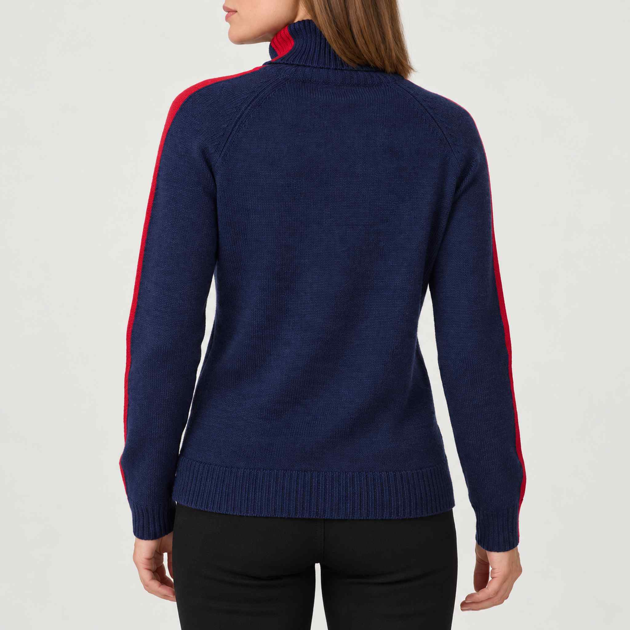 Krimson Klover Geneva Sweater in Navy in Navy, model back