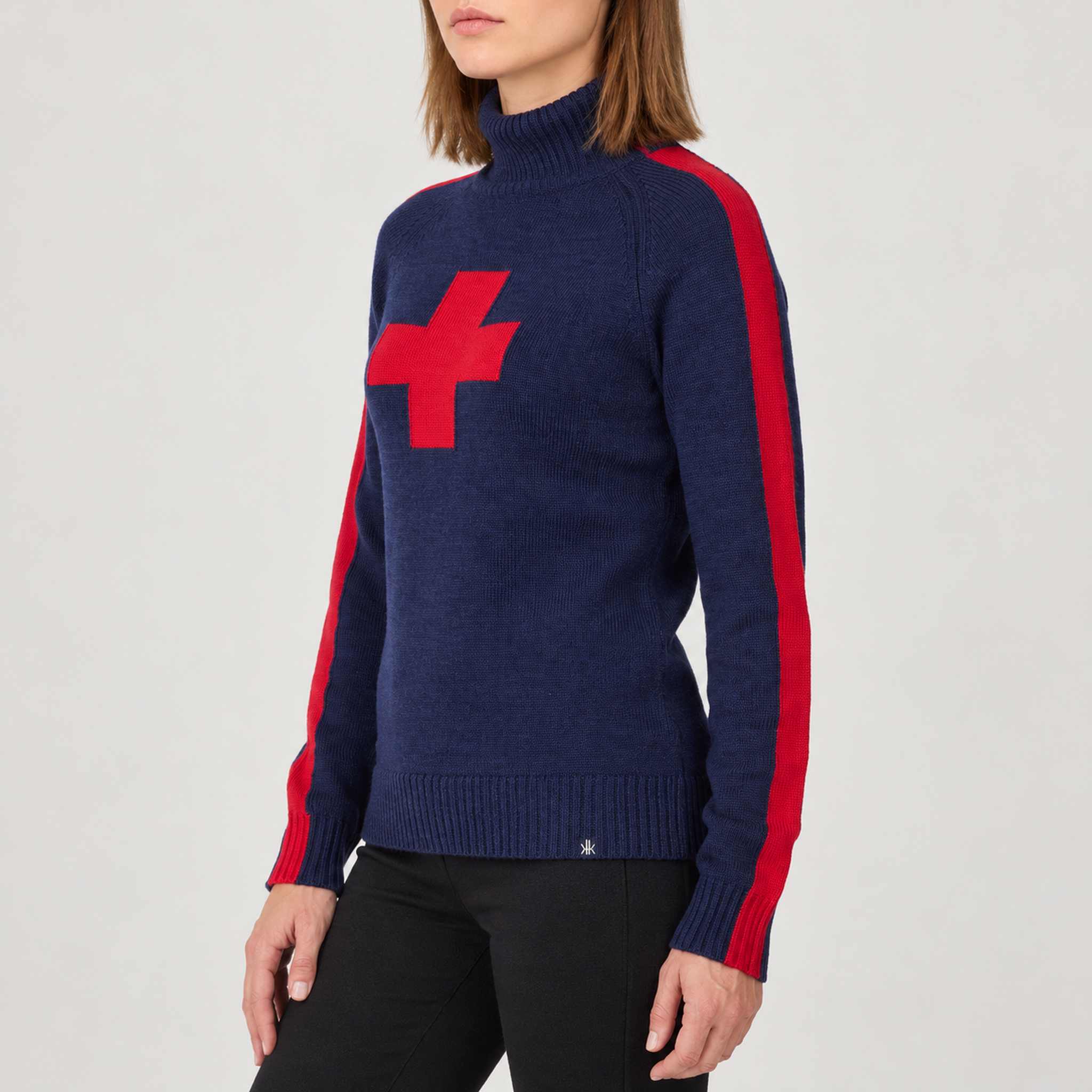 Krimson Klover Geneva Sweater in Navy in Navy, model side
