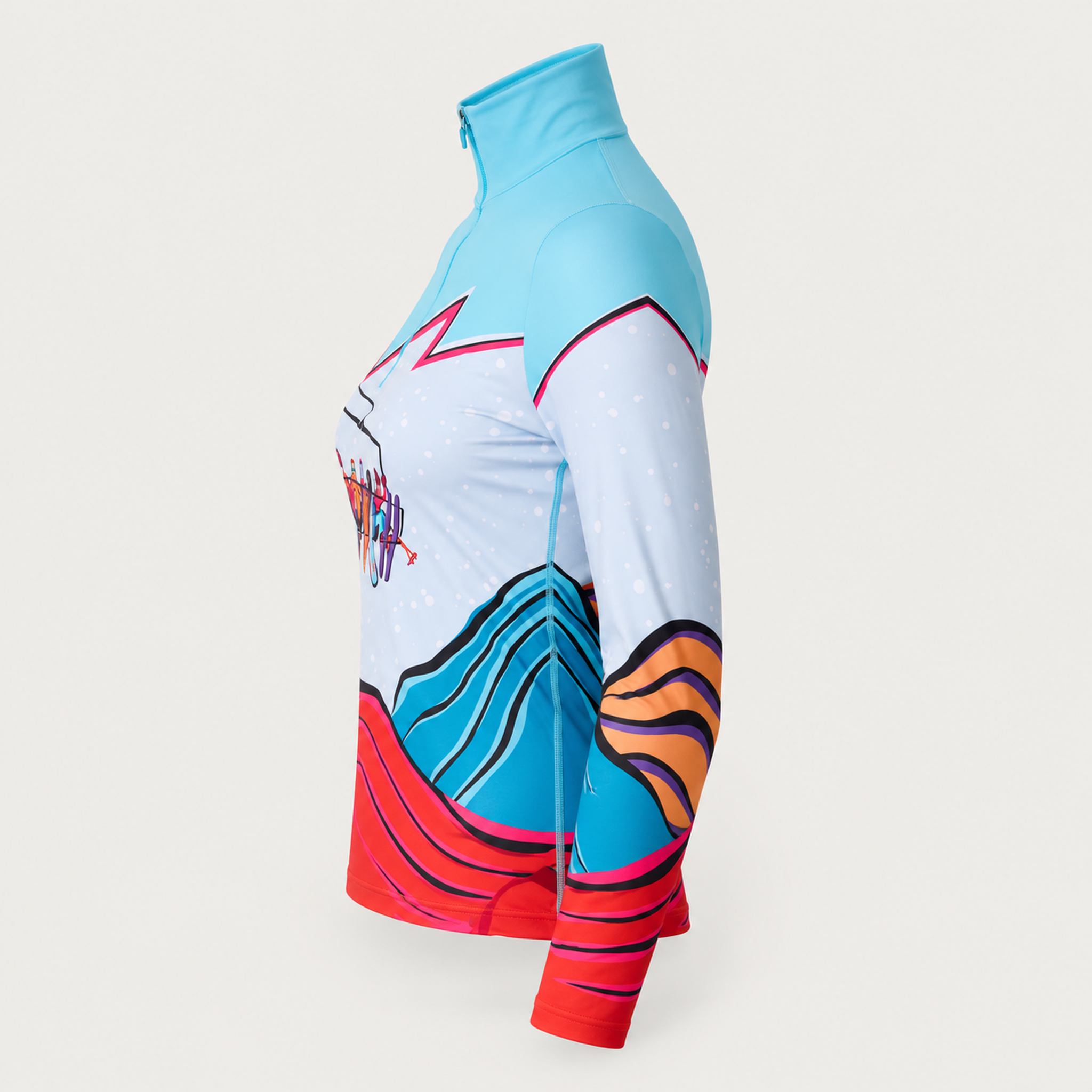 Girl’s Trip Quarter Zip in Teal Blue — 06 side