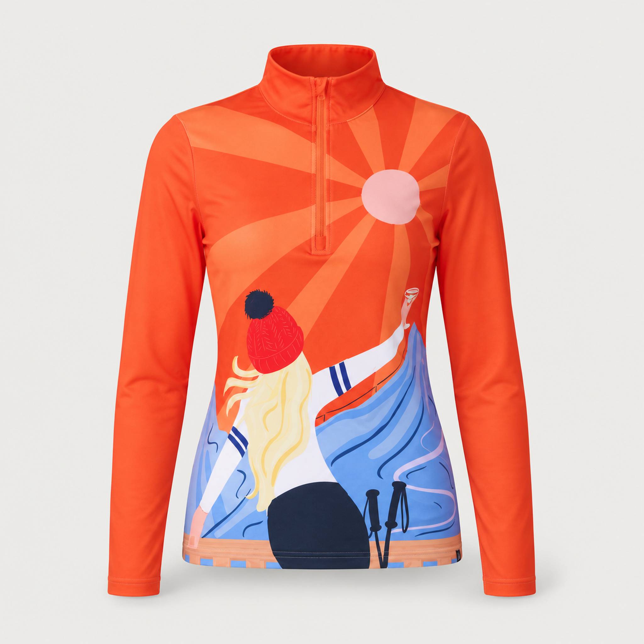 Golden Hour Quarter Zip in Orange — 01 front
