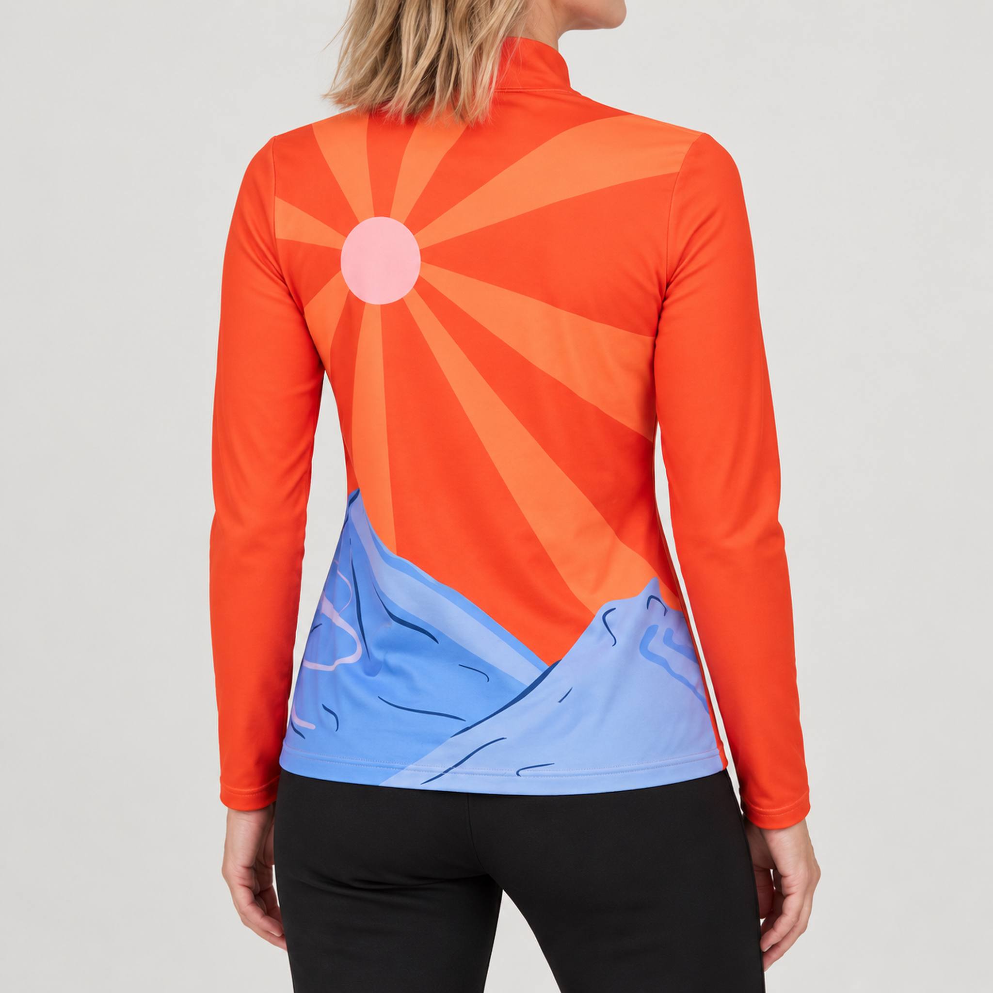 Golden Hour Quarter Zip in Orange — 04 model back