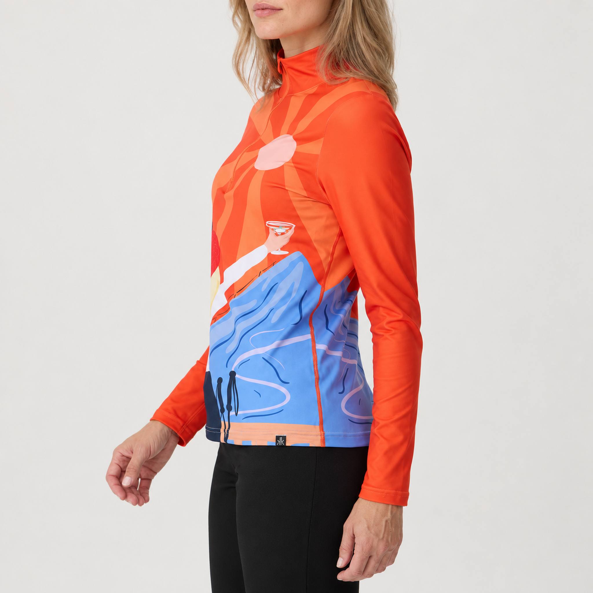 Golden Hour Quarter Zip in Orange — 05 model side