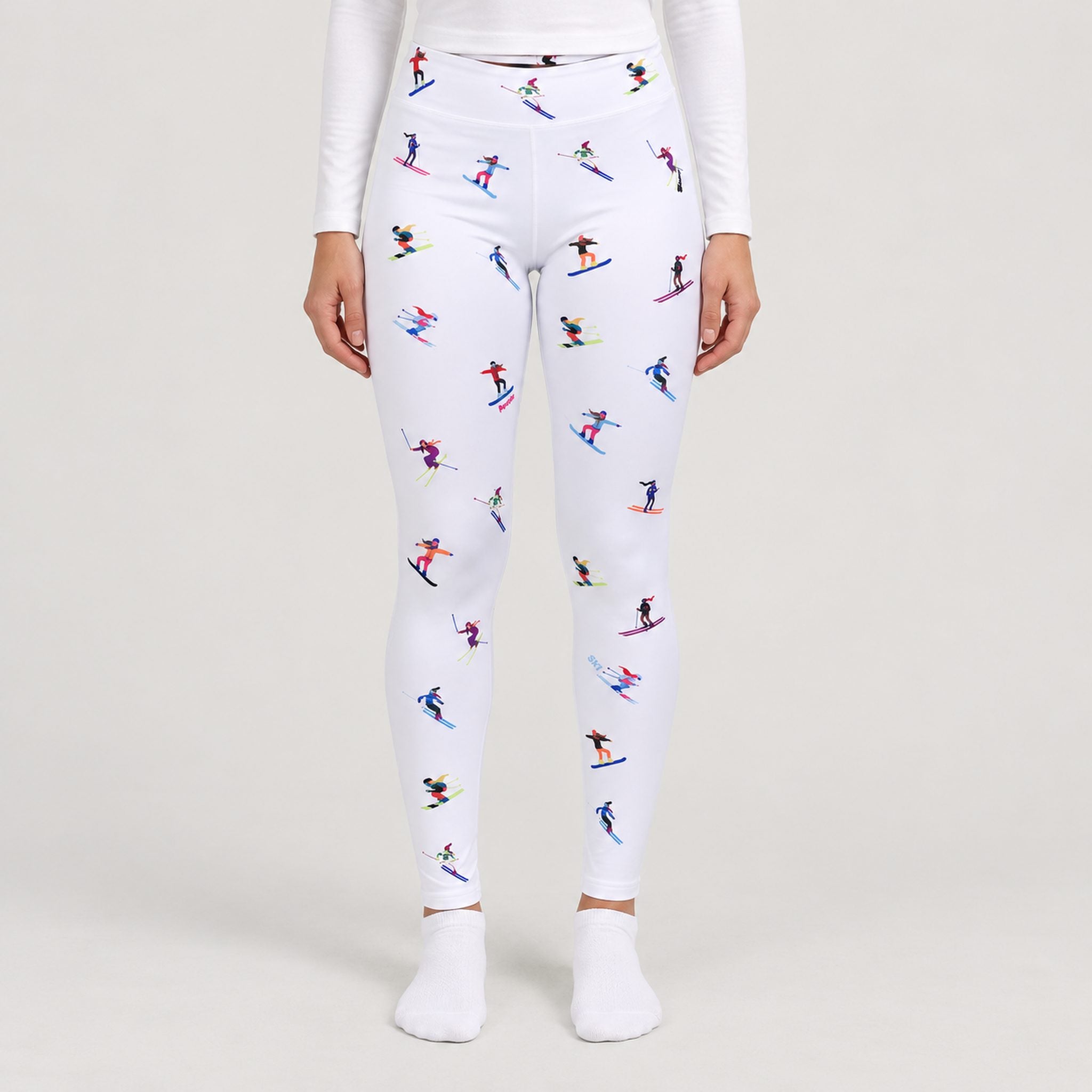 Multi Skiers Leggings in White in White — 03 model front