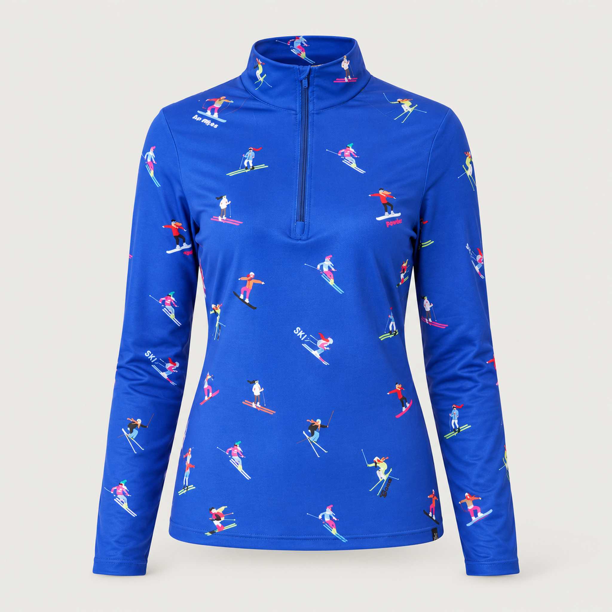 Multi Skiers Quarter Zip in Cobalt Blue in Cobalt Blue — 01 front