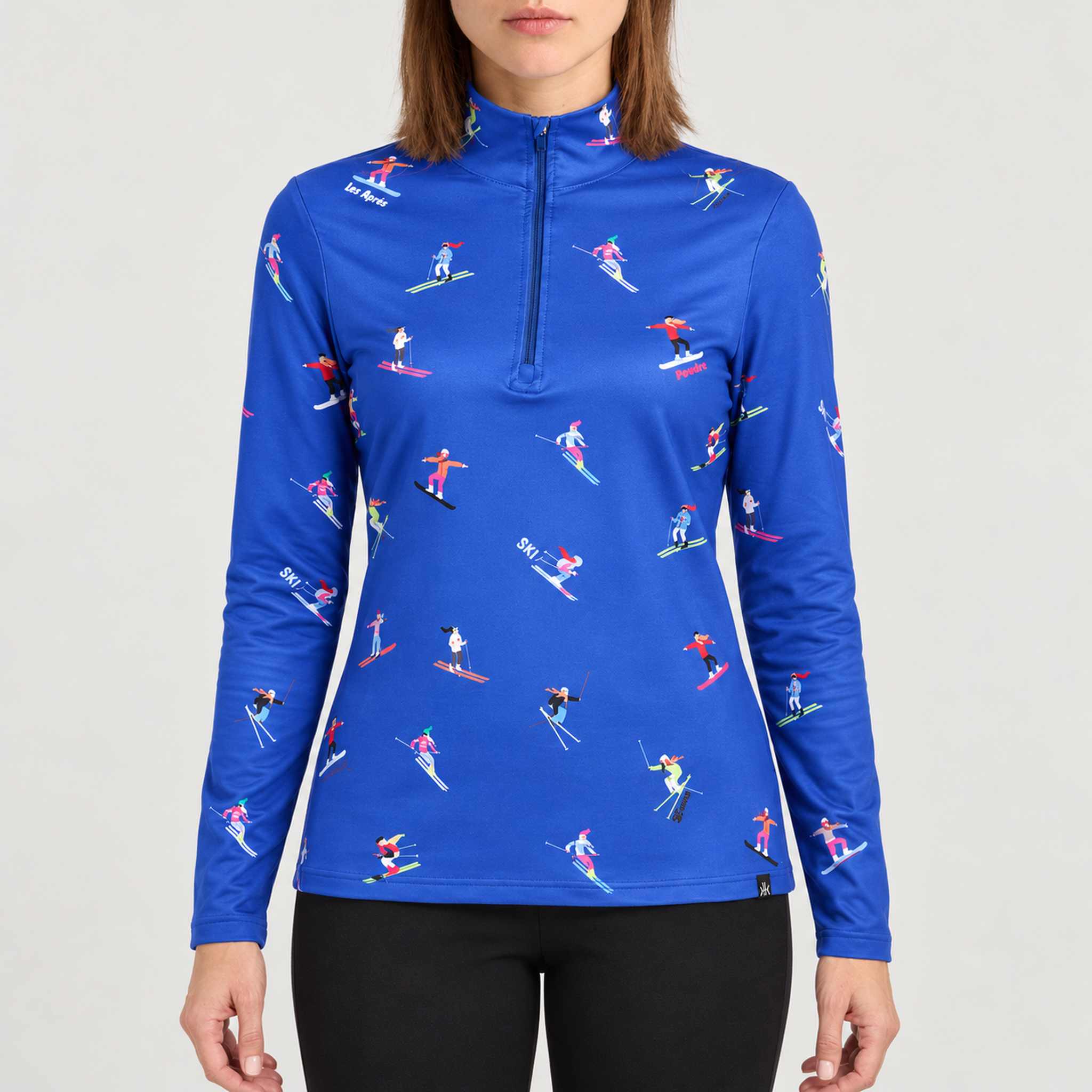 Multi Skiers Quarter Zip in Cobalt Blue in Cobalt Blue — 03 model front