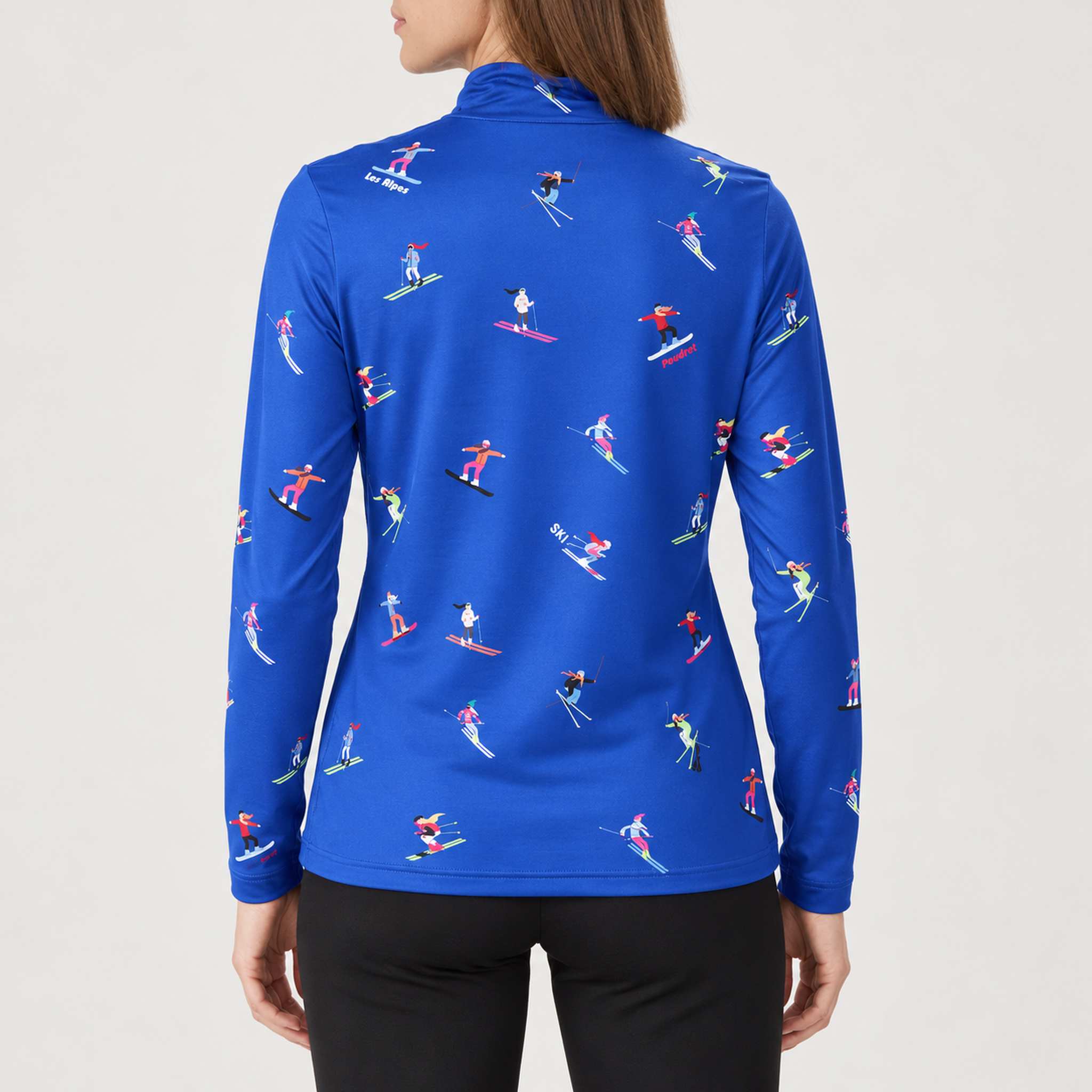 Multi Skiers Quarter Zip in Cobalt Blue in Cobalt Blue — 04 model back