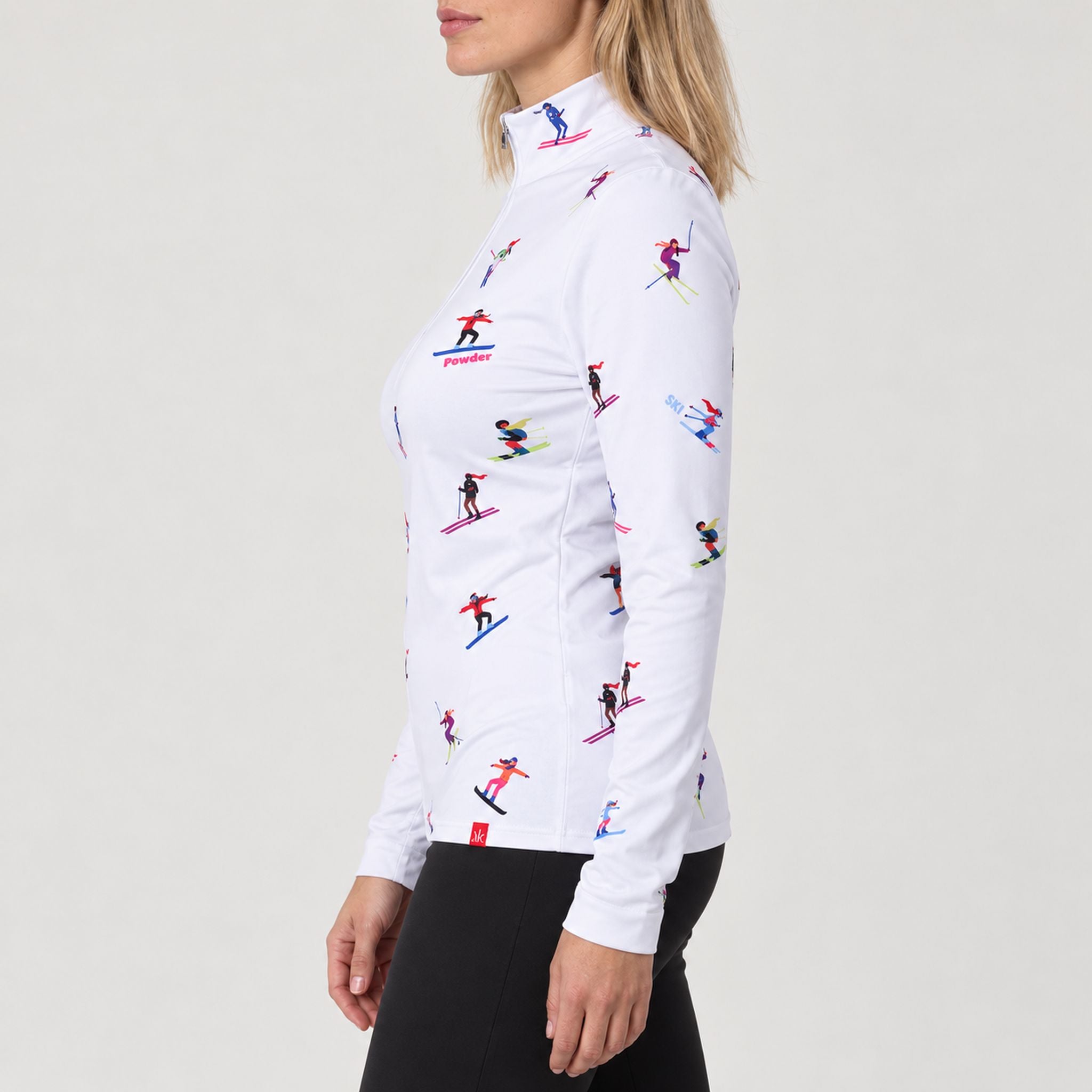 Multi Skiers Quarter Zip in White in White — 05 model side