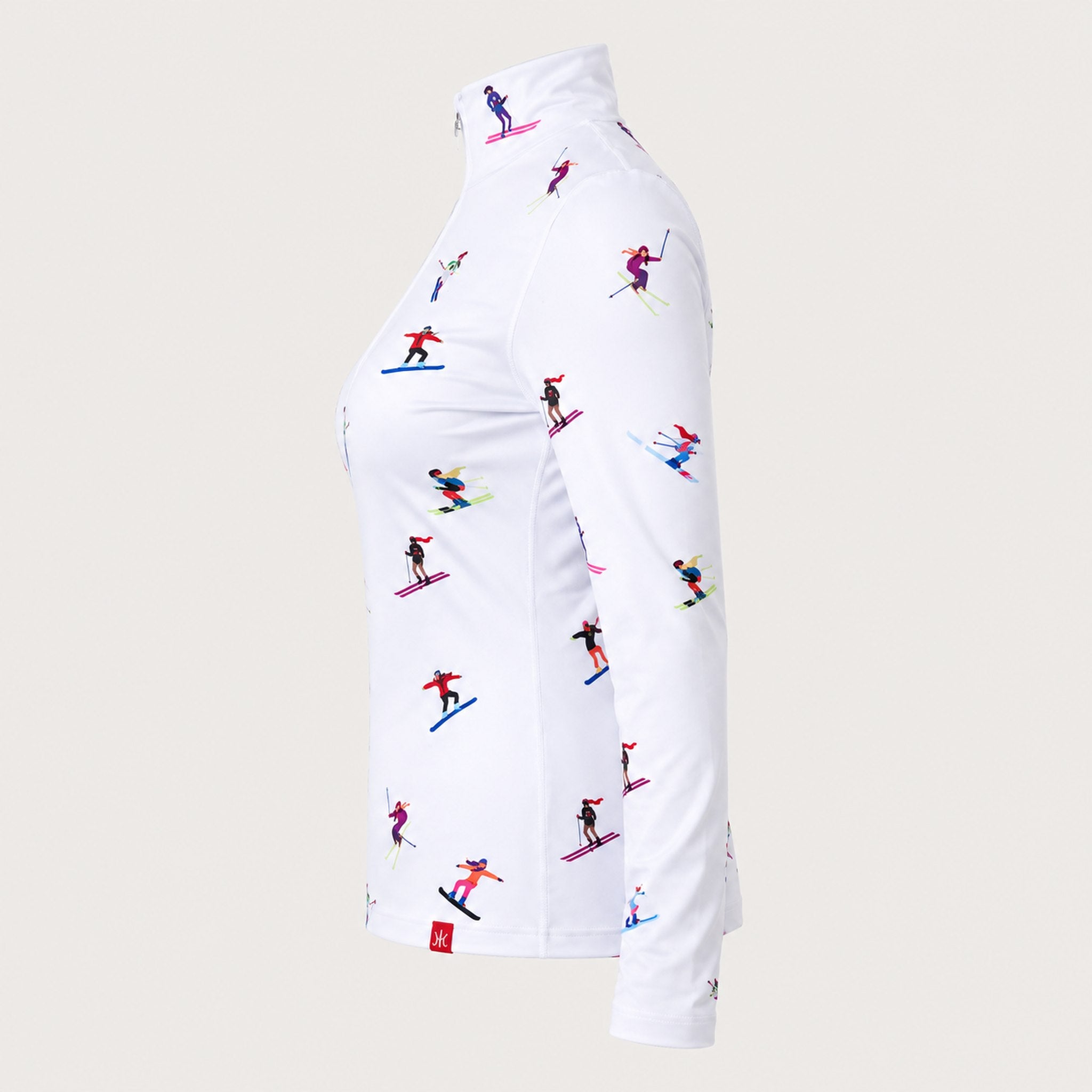 Multi Skiers Quarter Zip in White in White — 06 side