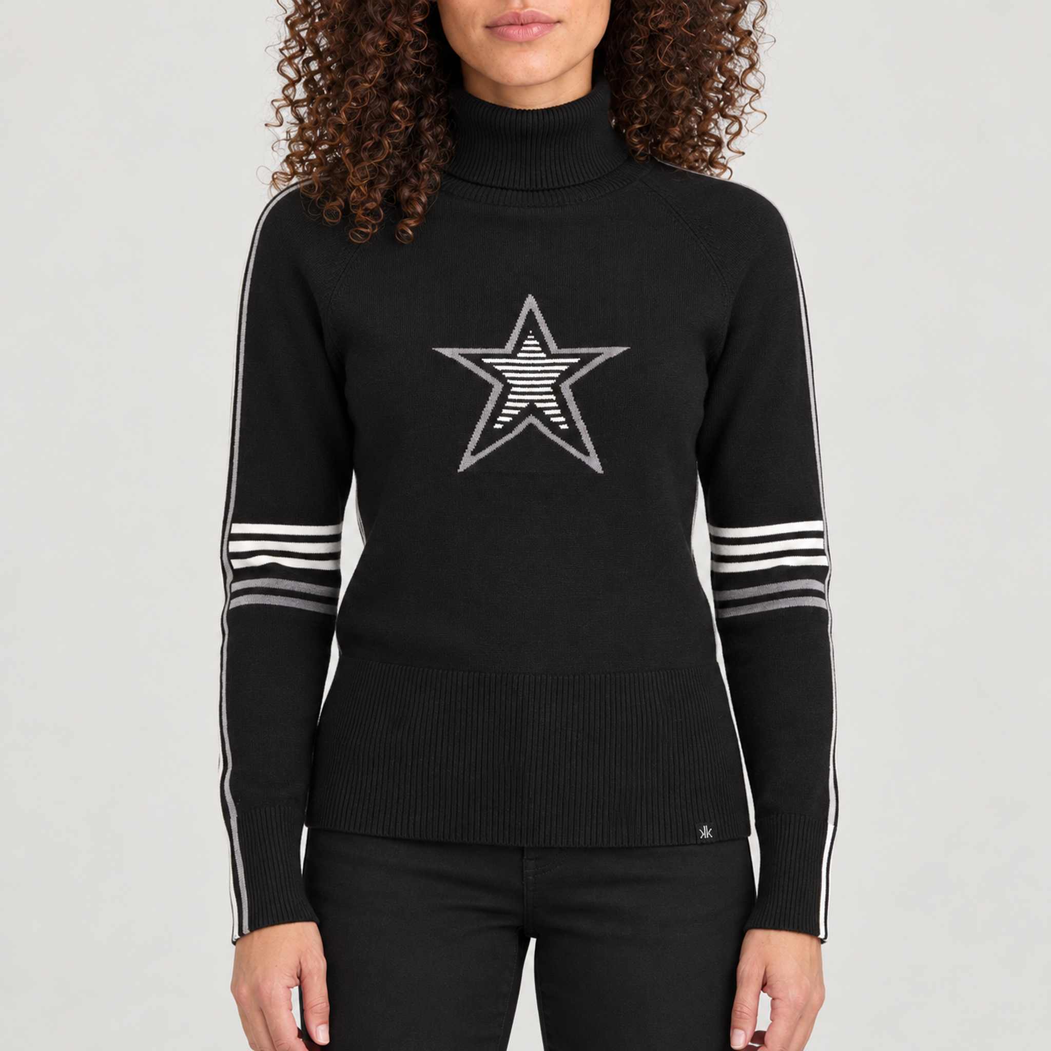 Krimson Klover Olympia Sweater in Black in Black, model front