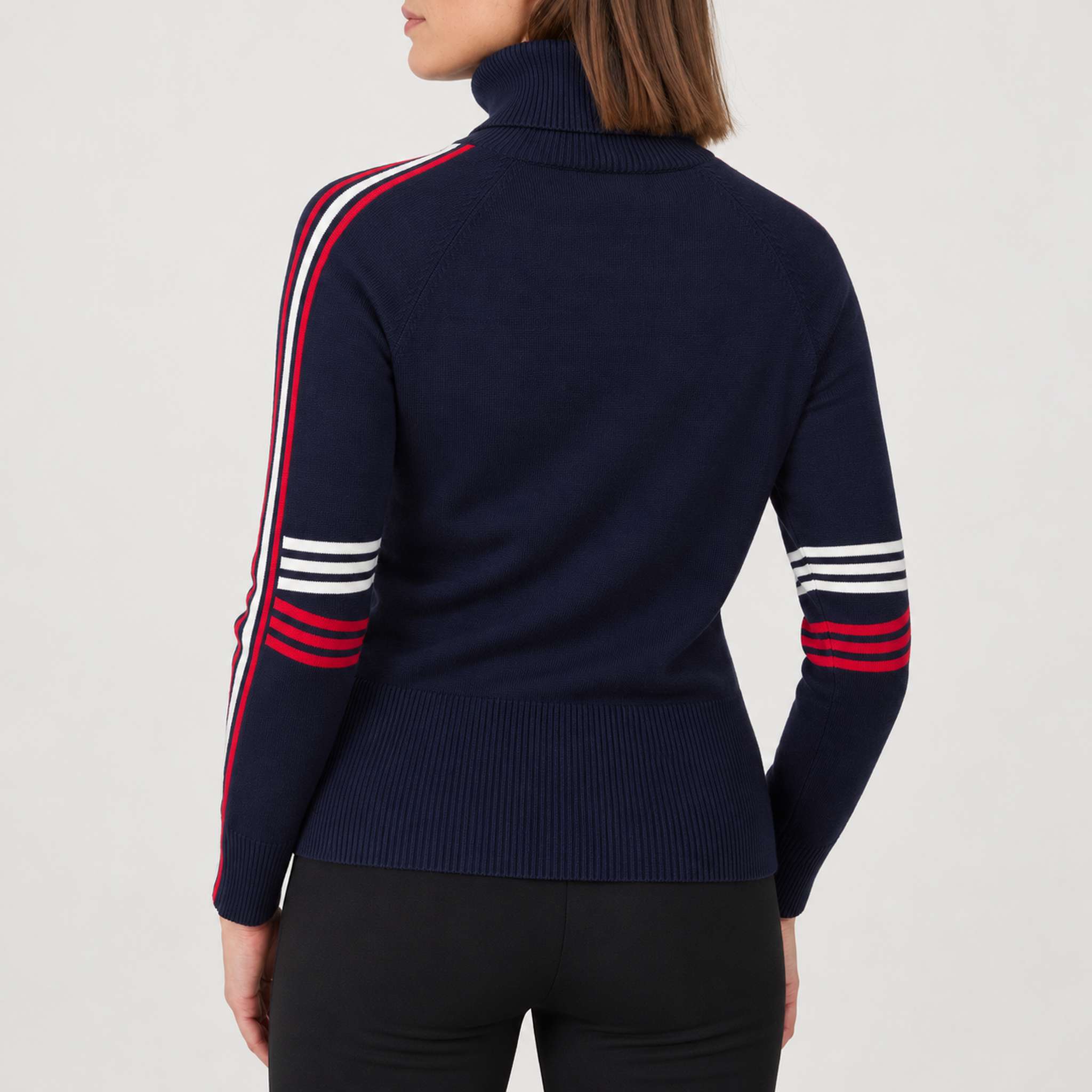 Krimson Klover Olympia Sweater in Navy in Navy, model back
