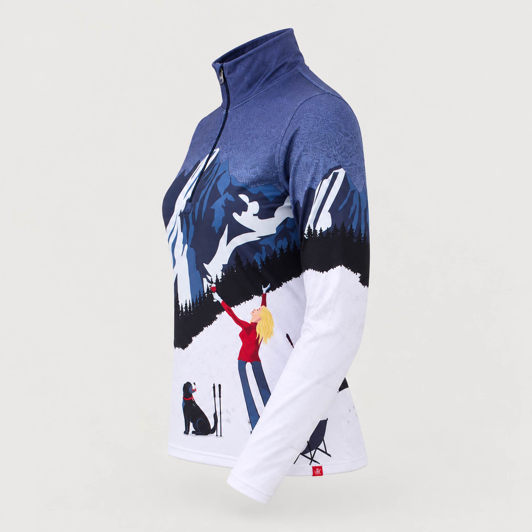 Powder Hound Quarter Zip in Navy — 06 side