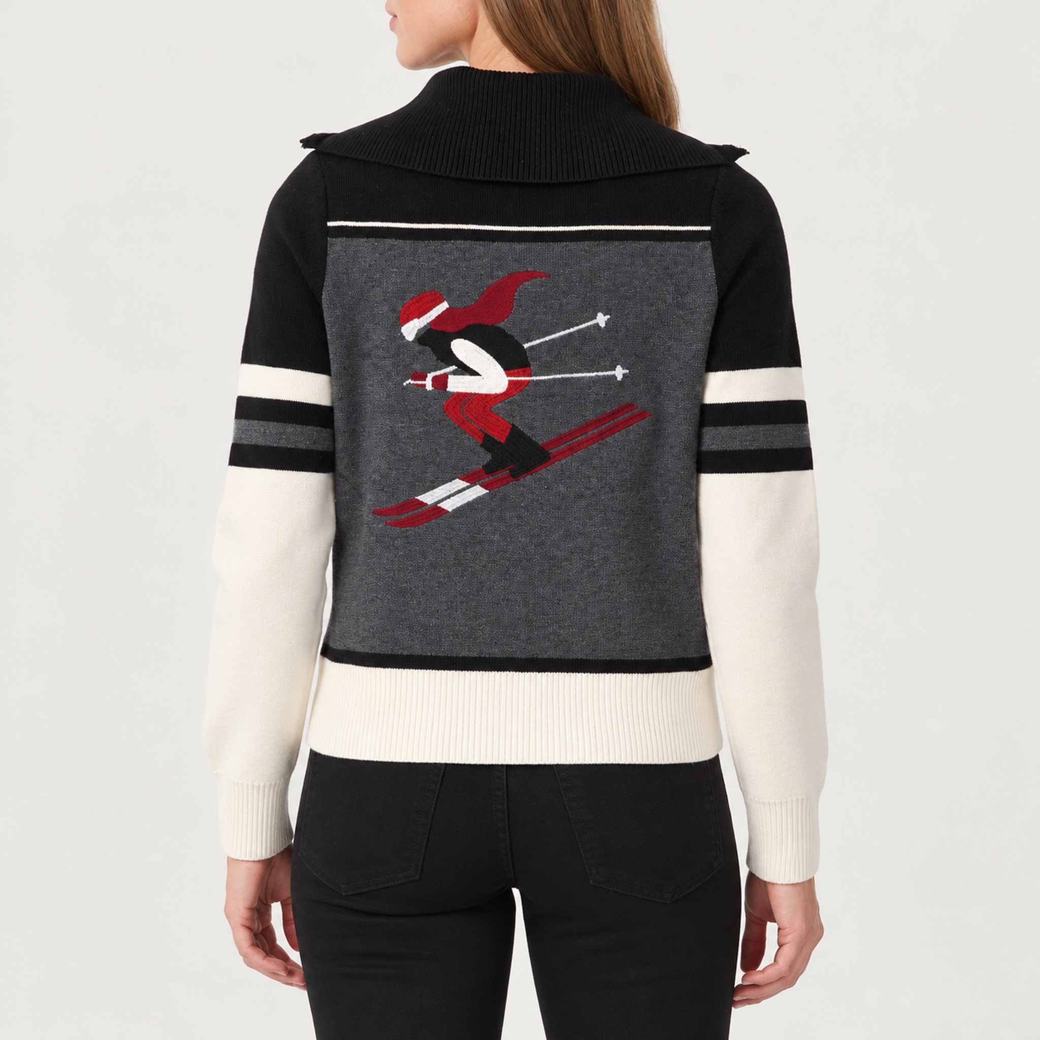 Krimson Klover Robin Sweater in Black, model back