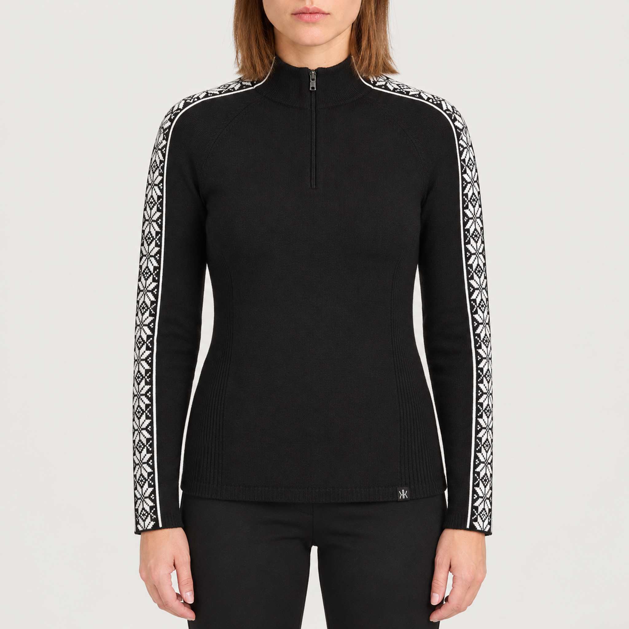 Krimson Klover Slalom Sweater in Black in Black, model front