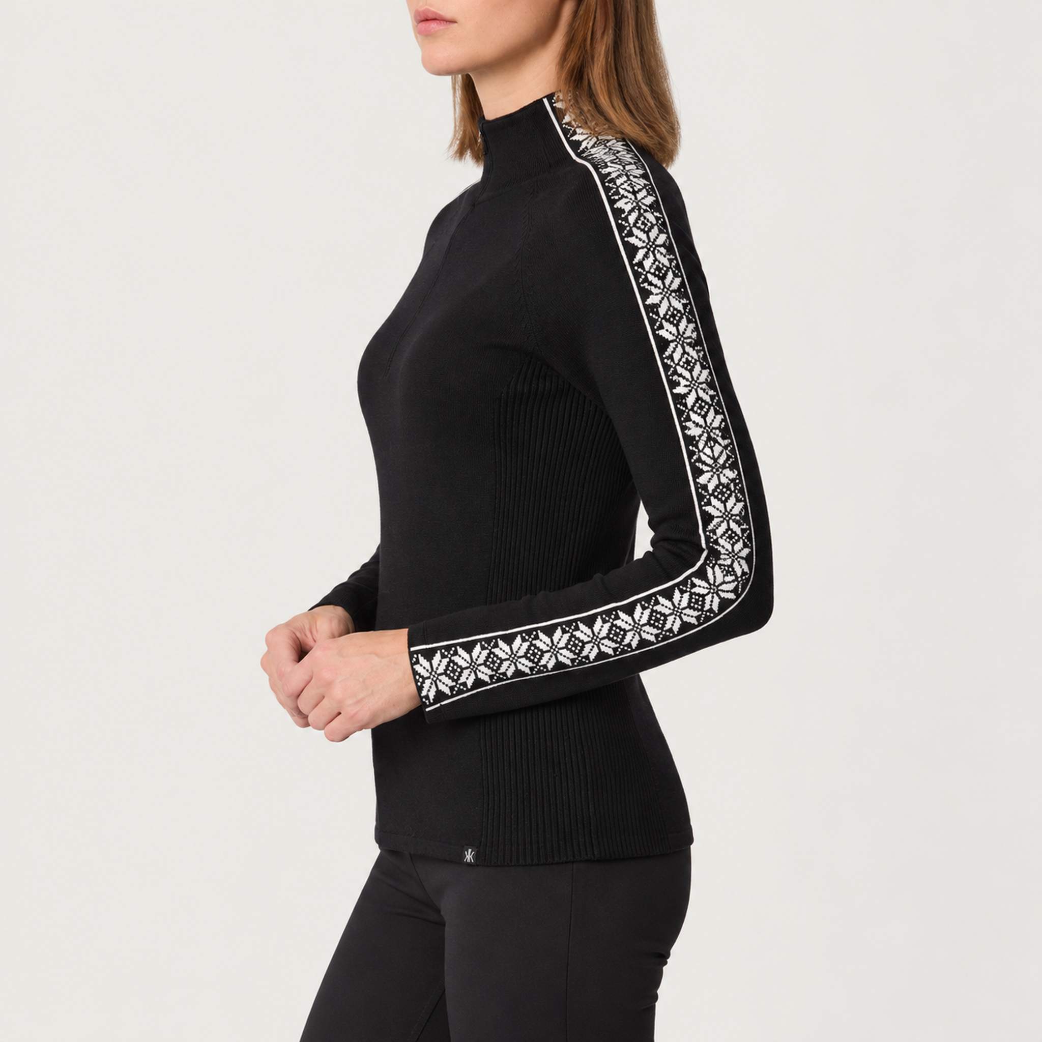 Krimson Klover Slalom Sweater in Black in Black, model side