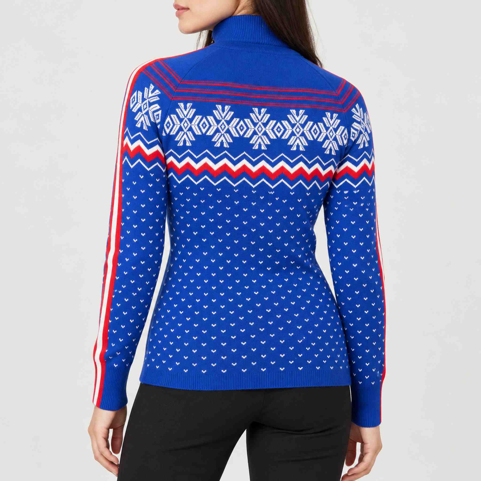 Snowhut Sweater in Cobalt Blue in Cobalt Blue — 04 model back