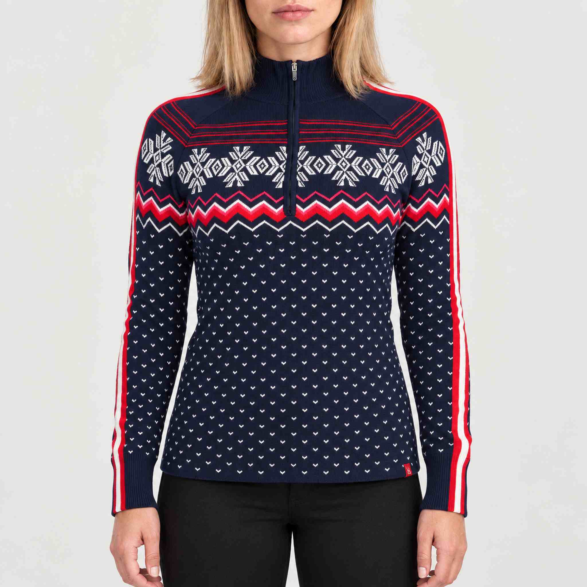 Krimson Klover Snowhut Sweater in Navy in Navy, model front
