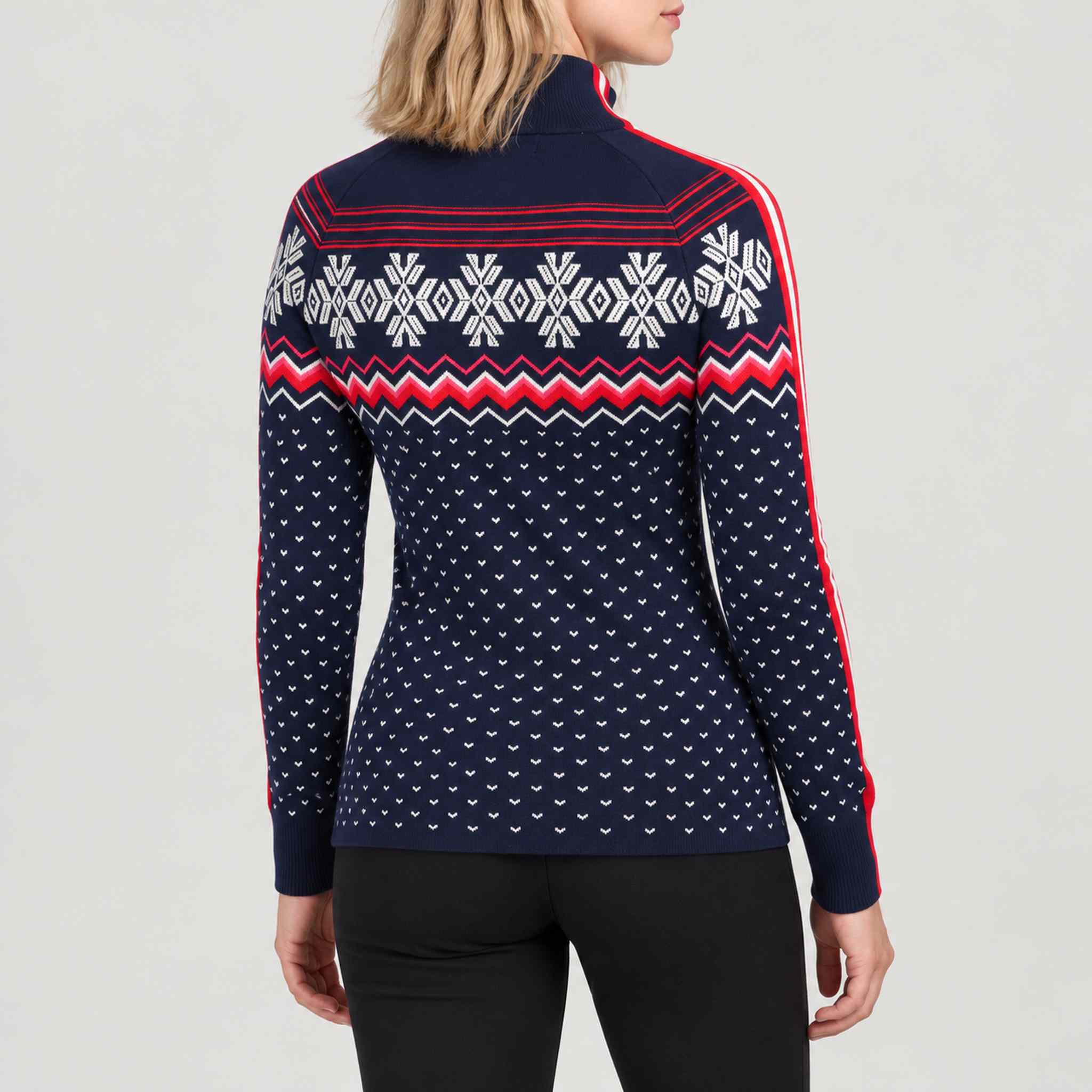 Krimson Klover Snowhut Sweater in Navy in Navy, model back