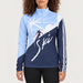 Krimson Klover Sunburst Quarter Zip in Chambray Blue, model front