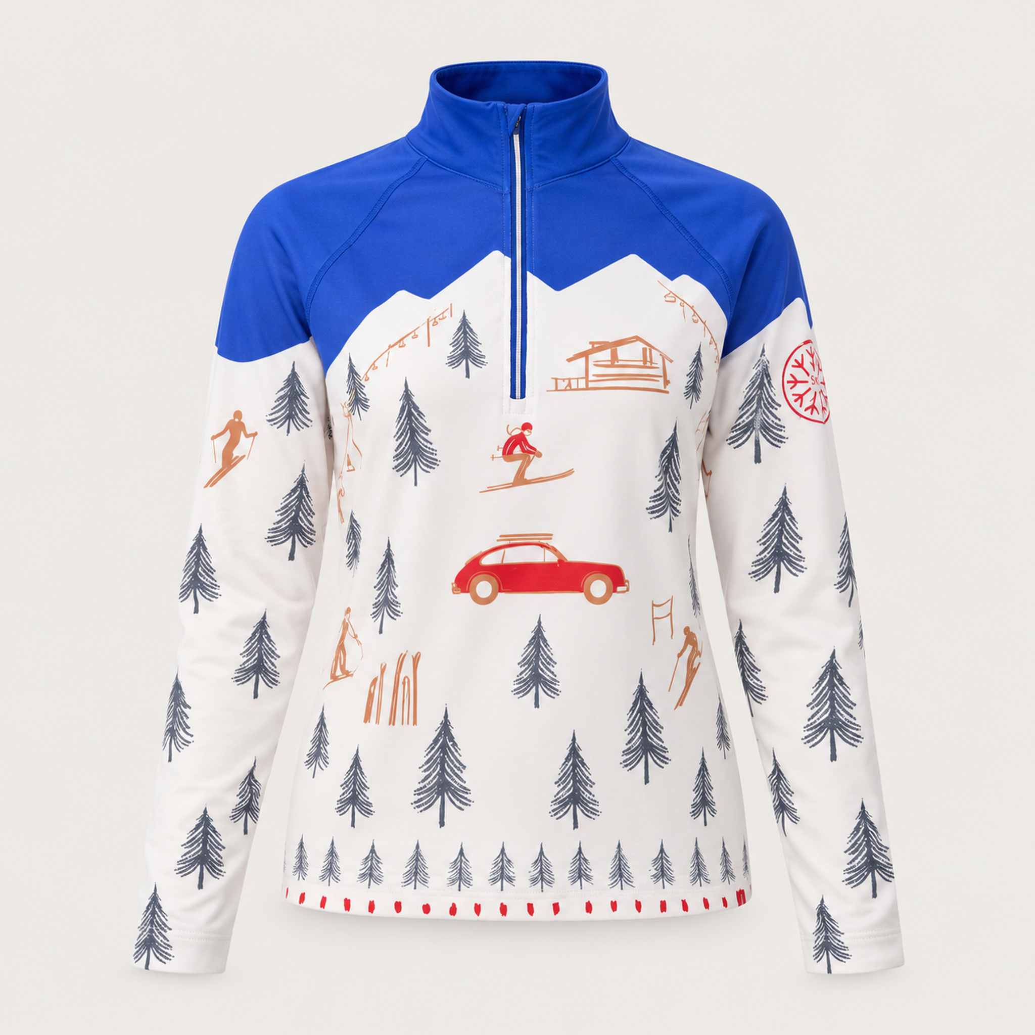 Krimson Klover Vintage Car Quarter Zip in Cobalt Blue, front