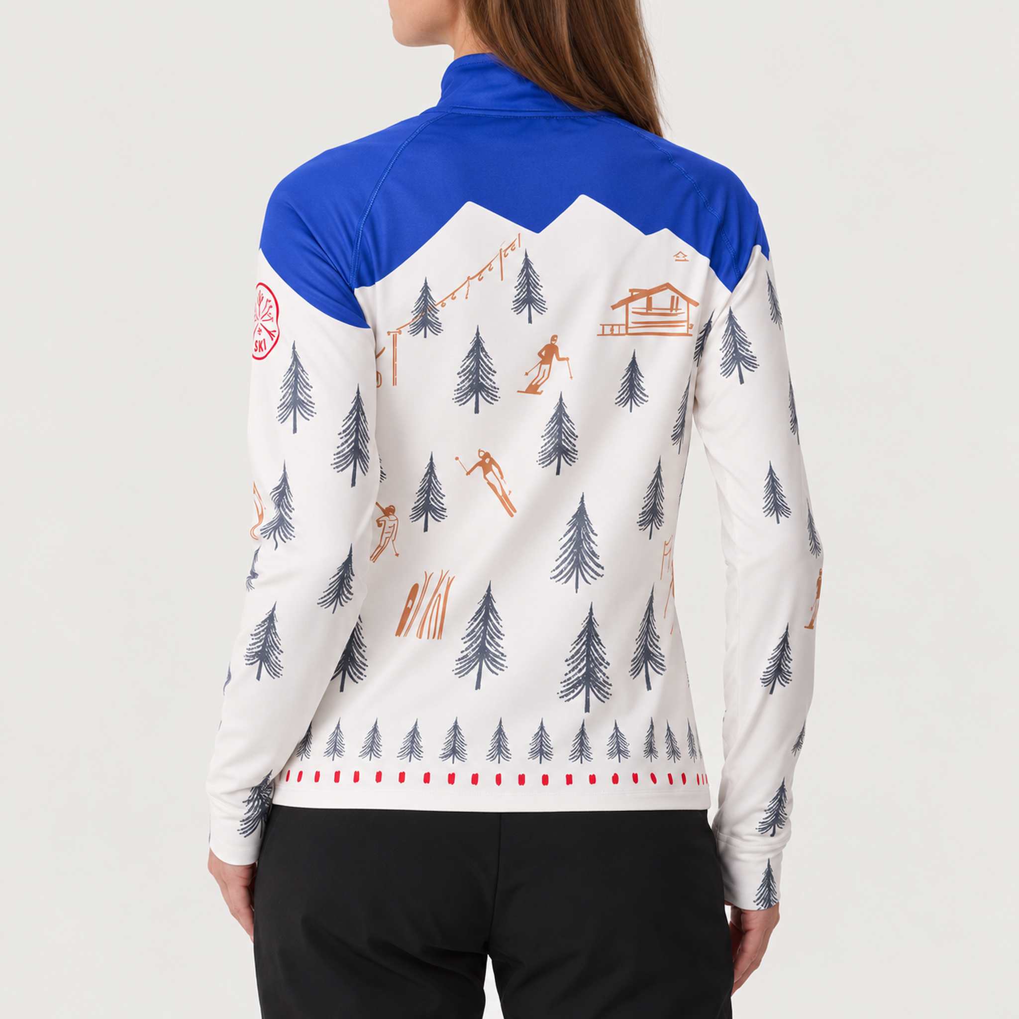 Krimson Klover Vintage Car Quarter Zip in Cobalt Blue, model back