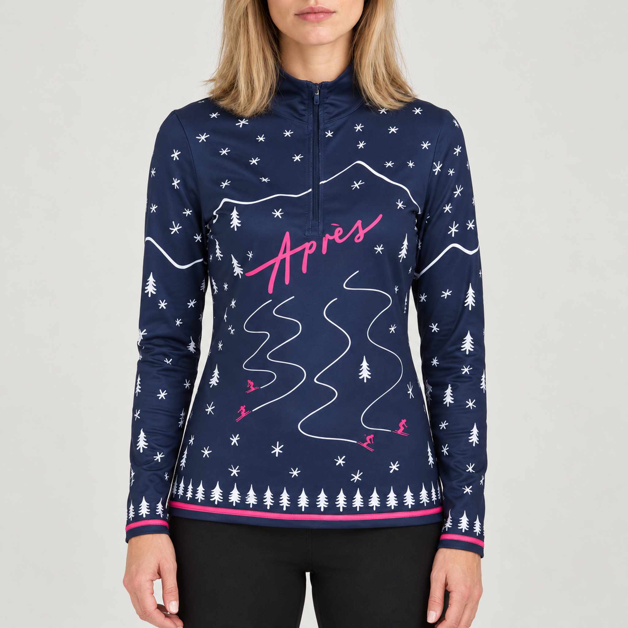 Winter Apres Quarter Zip in Navy in Navy — 03 model front