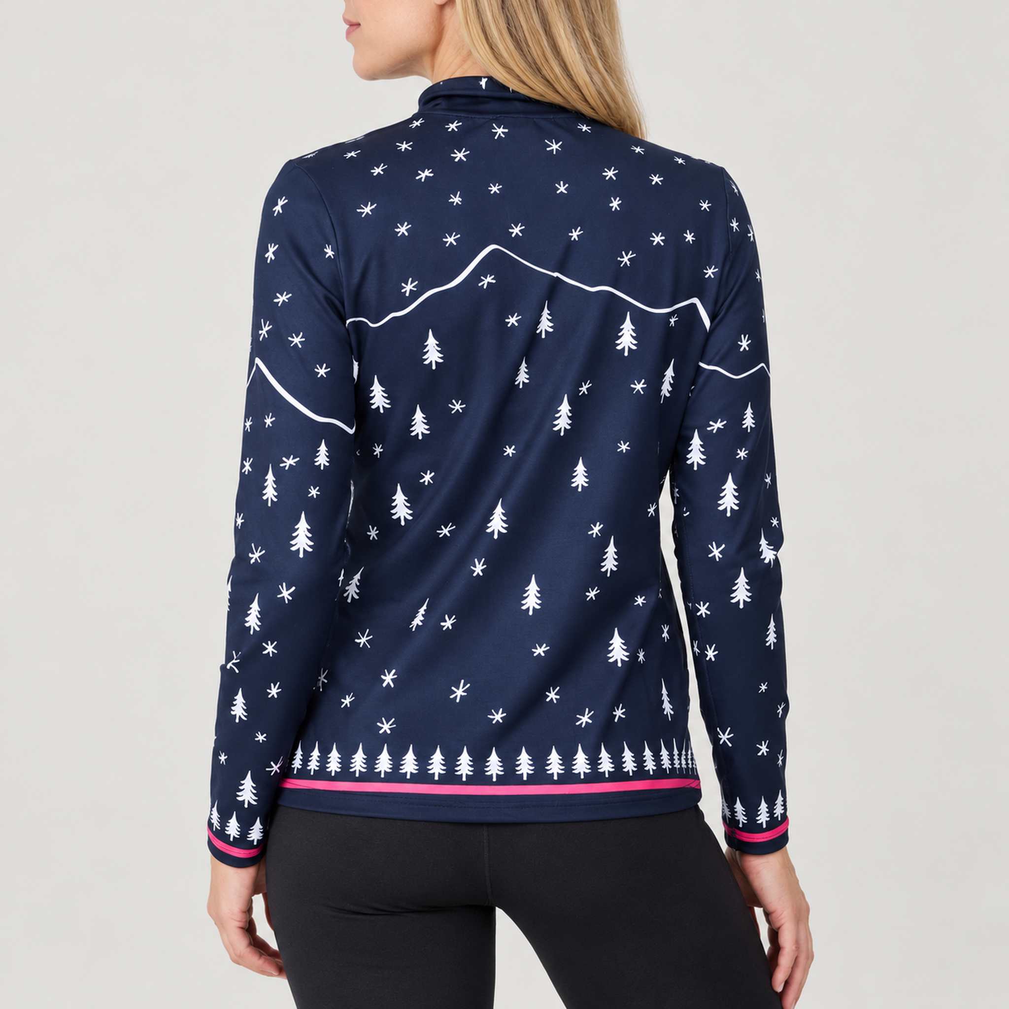 Winter Apres Quarter Zip in Navy in Navy — 04 model back