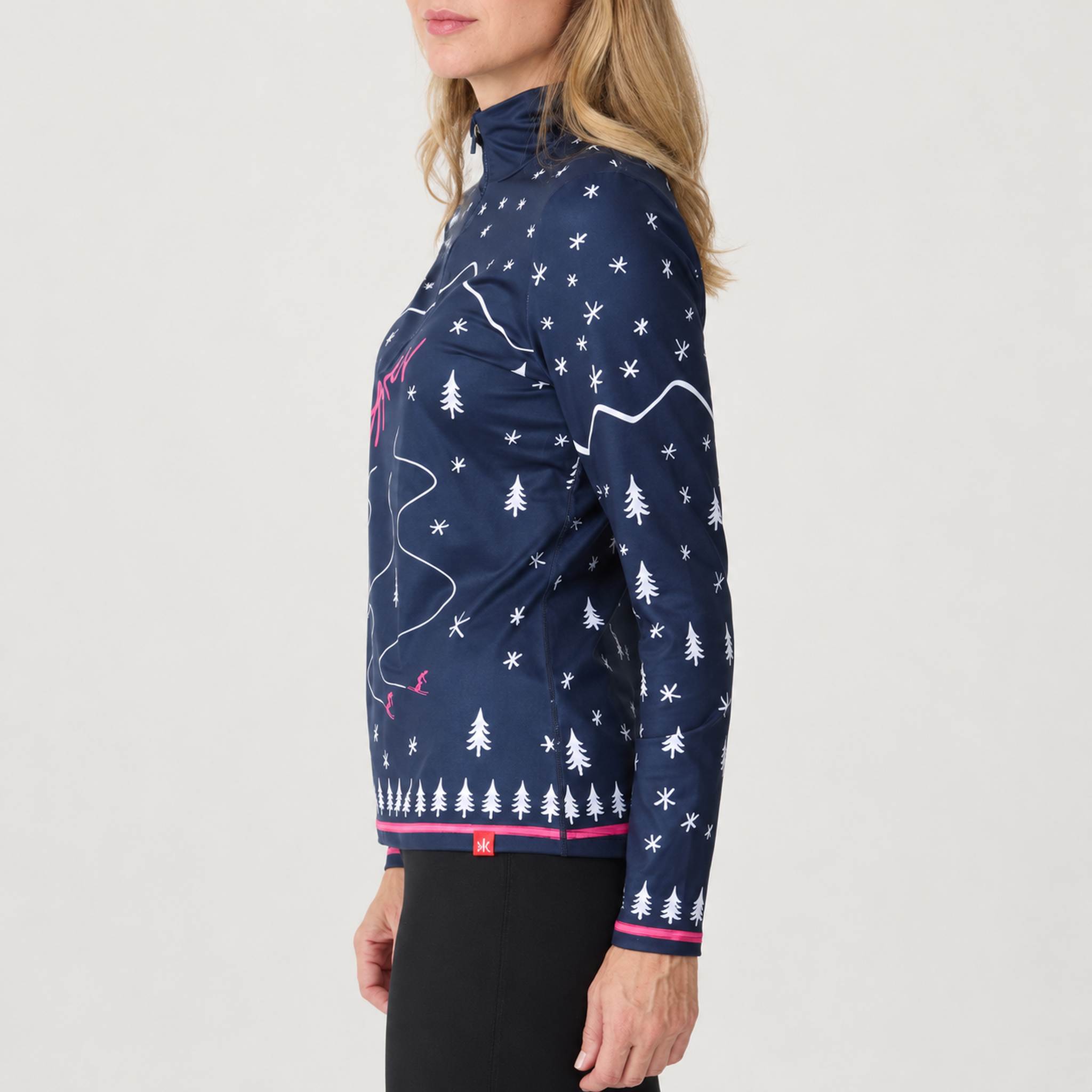 Winter Apres Quarter Zip in Navy in Navy — 05 model side