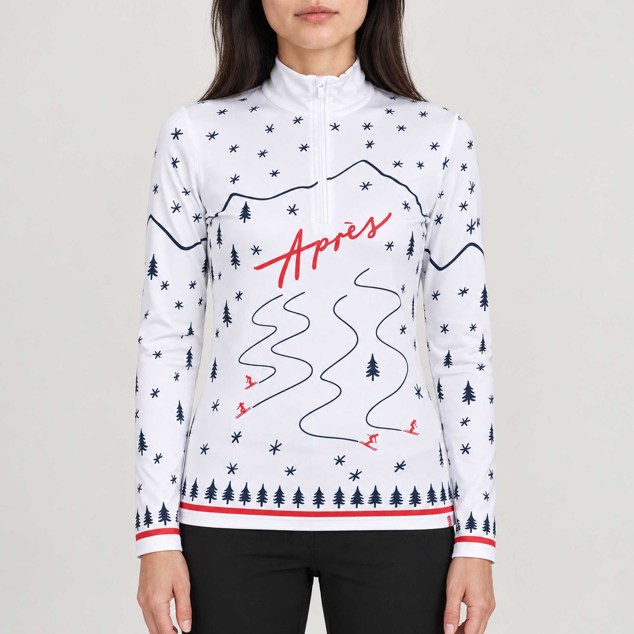 Winter Apres Quarter Zip in White in White — 03 model front