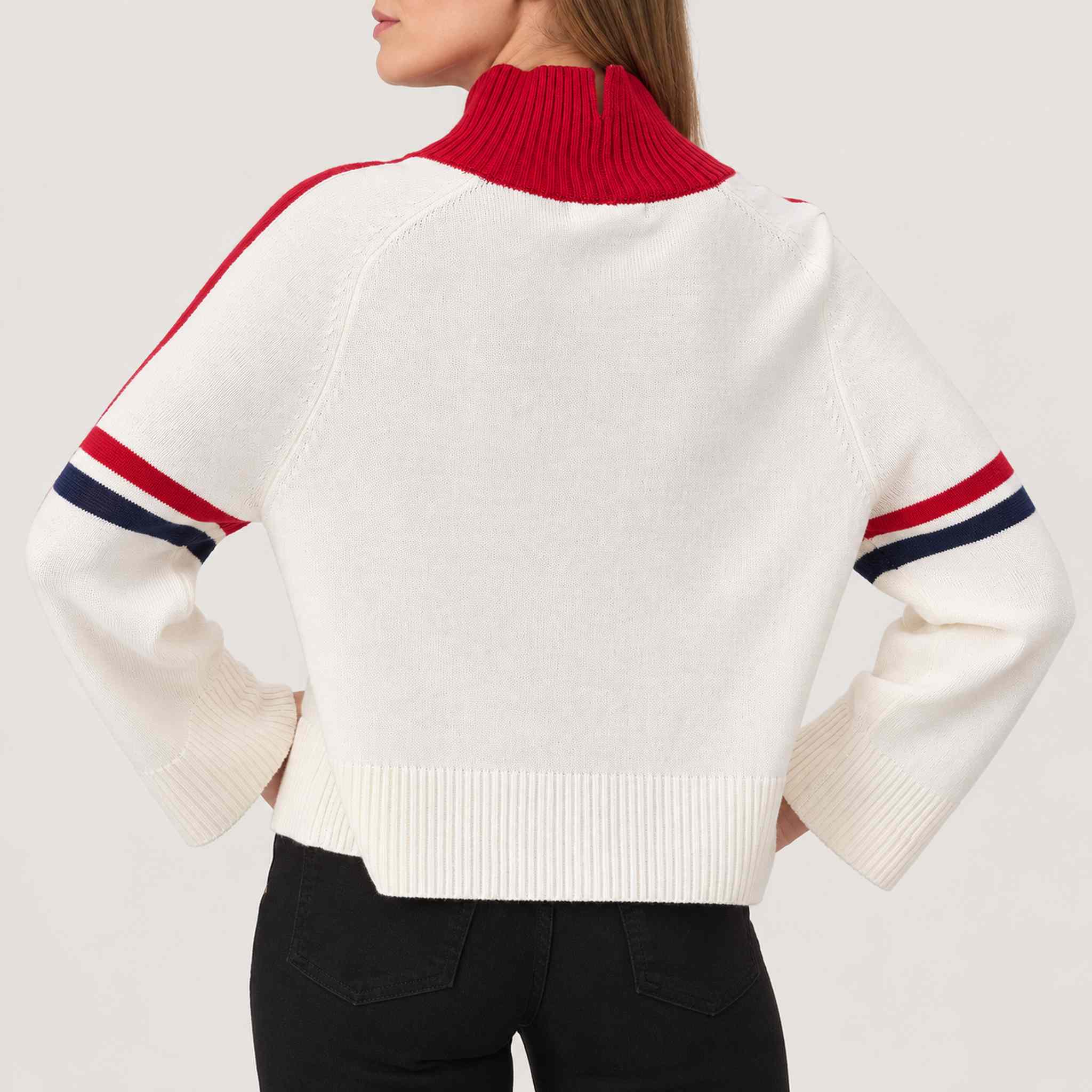Krimson Klover Wren Snowflake Sweater in Snow Navy, model back