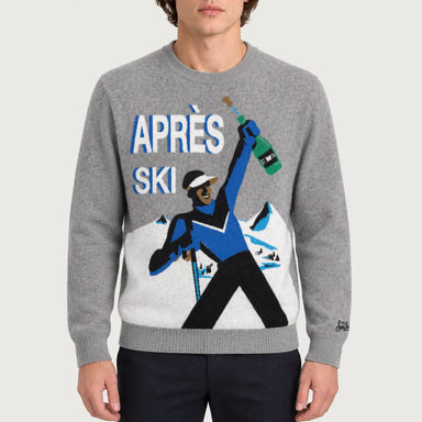 MC2 Saint Barth mens apres ski champ sweater in grey - model front