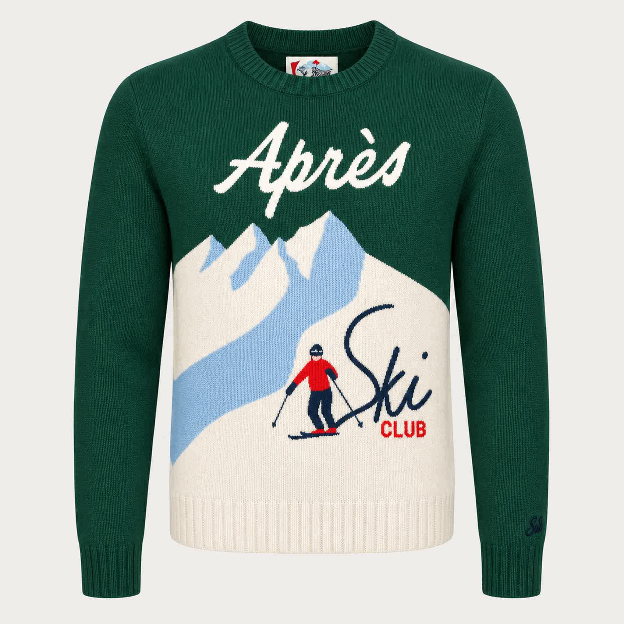 MC2 Saint Barth mens apres ski club sweater in green - product front