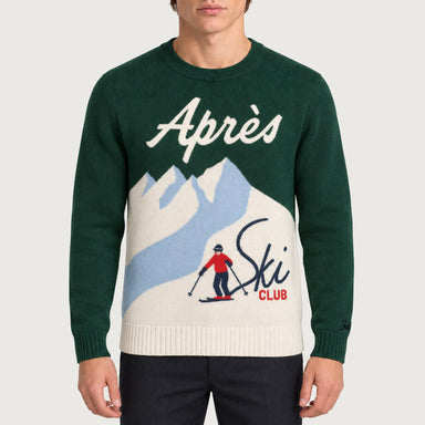 MC2 Saint Barth mens apres ski club sweater in green - model front