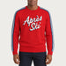 MC2 Saint Barth mens apres ski stripes sweater in red - model front