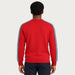 MC2 Saint Barth mens apres ski stripes sweater in red - model back
