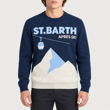 MC2 Saint Barth mens apres ski sweater in navy - model front