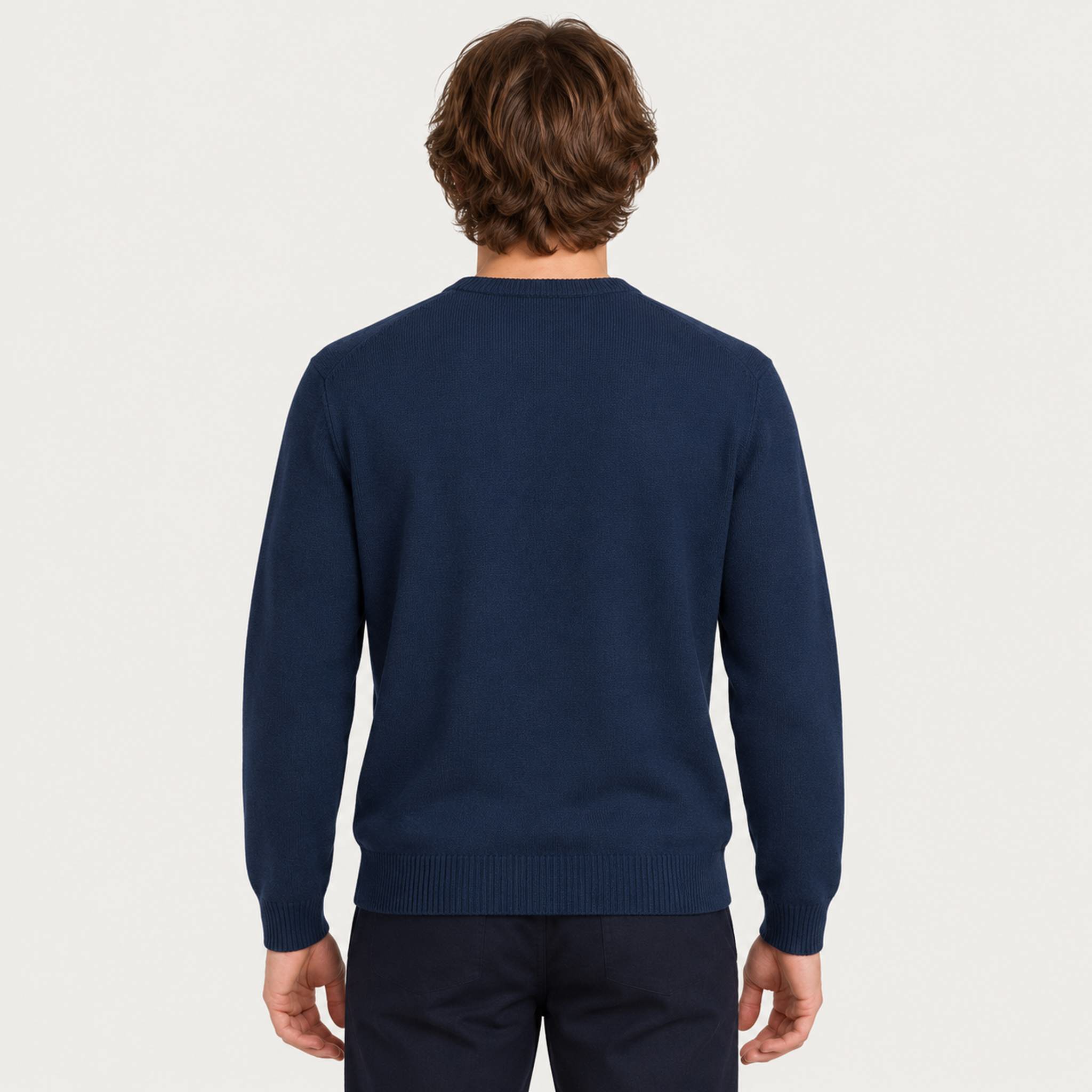 MC2 Saint Barth mens apres ski sweater in navy - model back