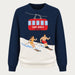 MC2 Saint Barth mens cable ski couple sweater in navy - product front