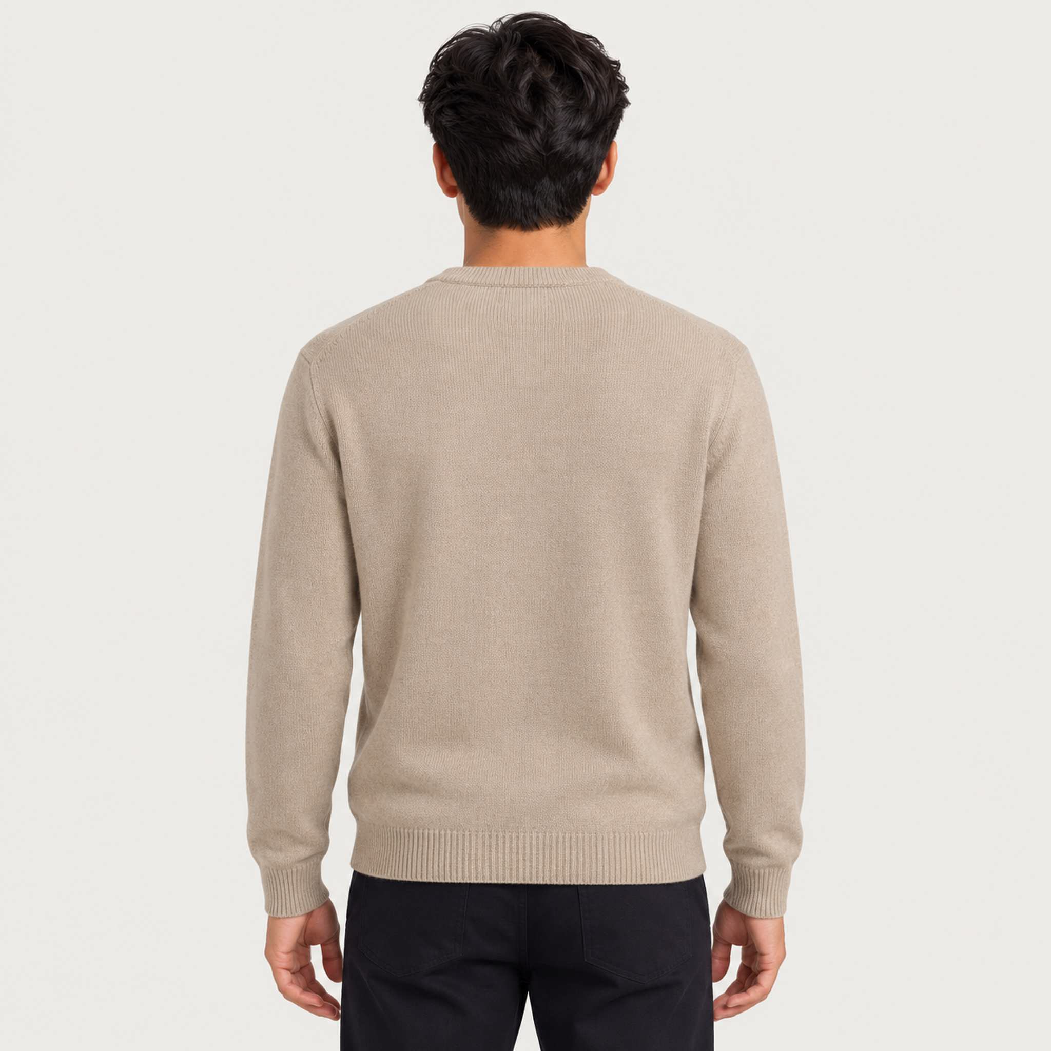 MC2 Saint Barth mens cortina ski jump sweater in natural - model back