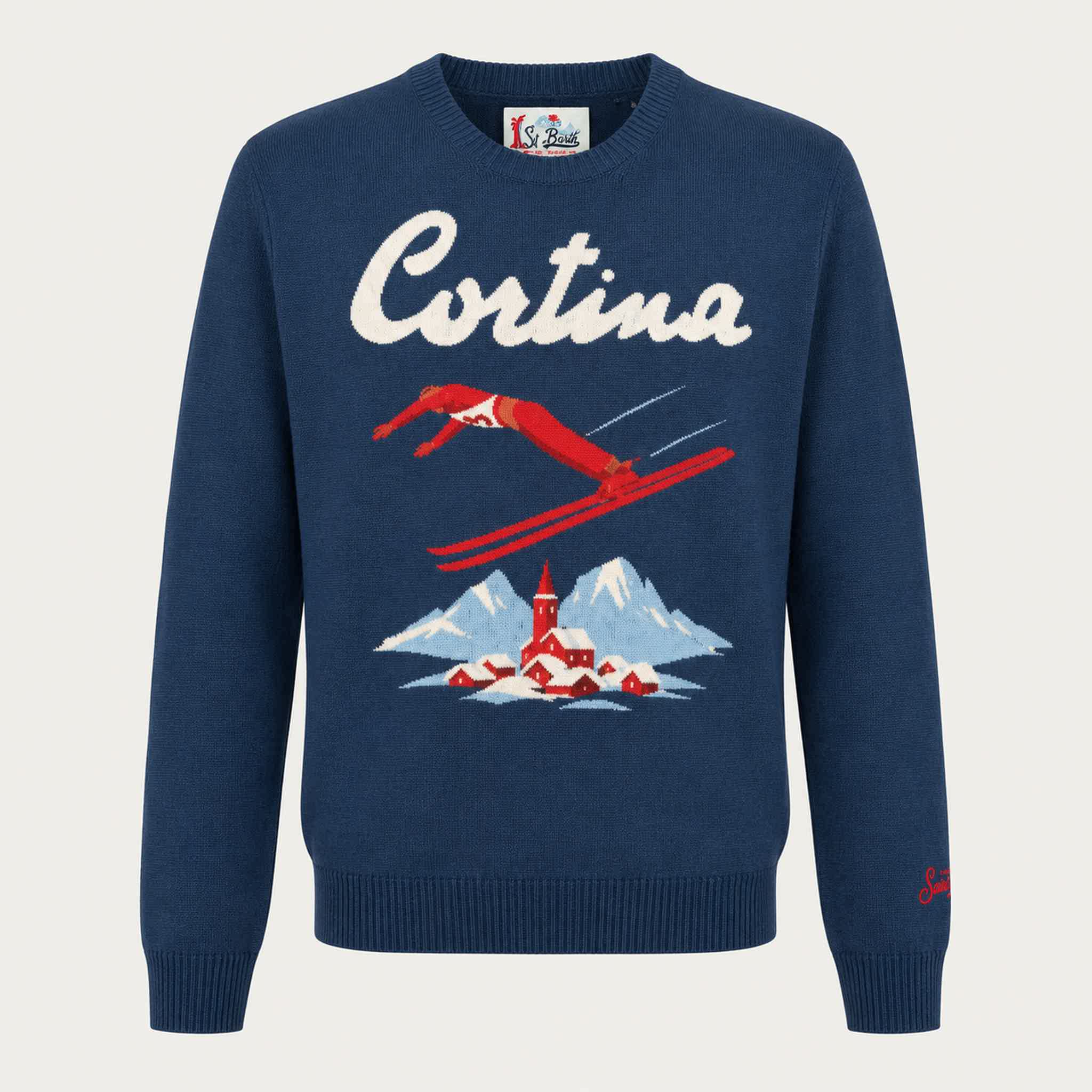 MC2 Saint Barth mens cortina ski jump sweater in navy - product front