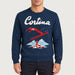 MC2 Saint Barth mens cortina ski jump sweater in navy - model front