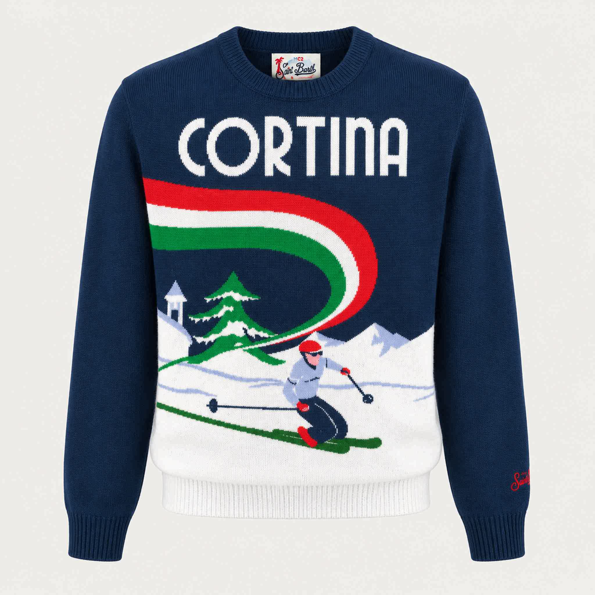 MC2 Saint Barth mens cortina skier sweater in navy - product front
