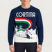 MC2 Saint Barth mens cortina skier sweater in navy - model front