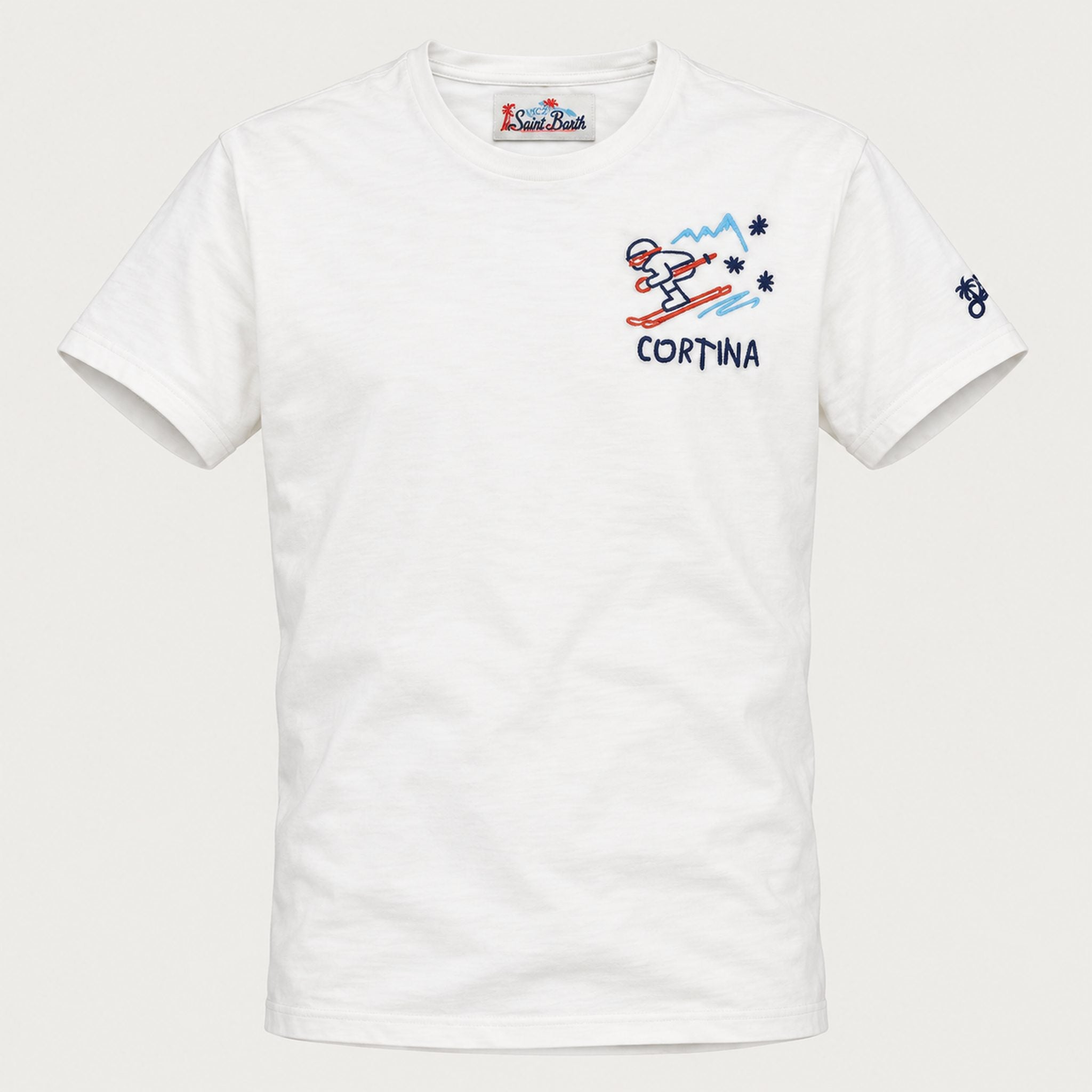MC2 Saint Barth mens cortina skier t shirt in white - product front