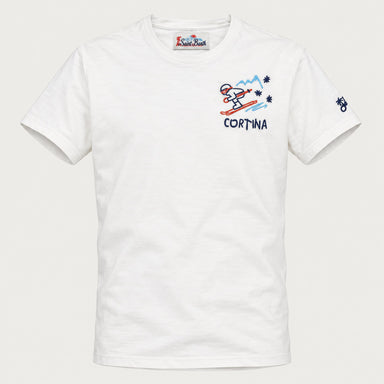 MC2 Saint Barth mens cortina skier t shirt in white - product front