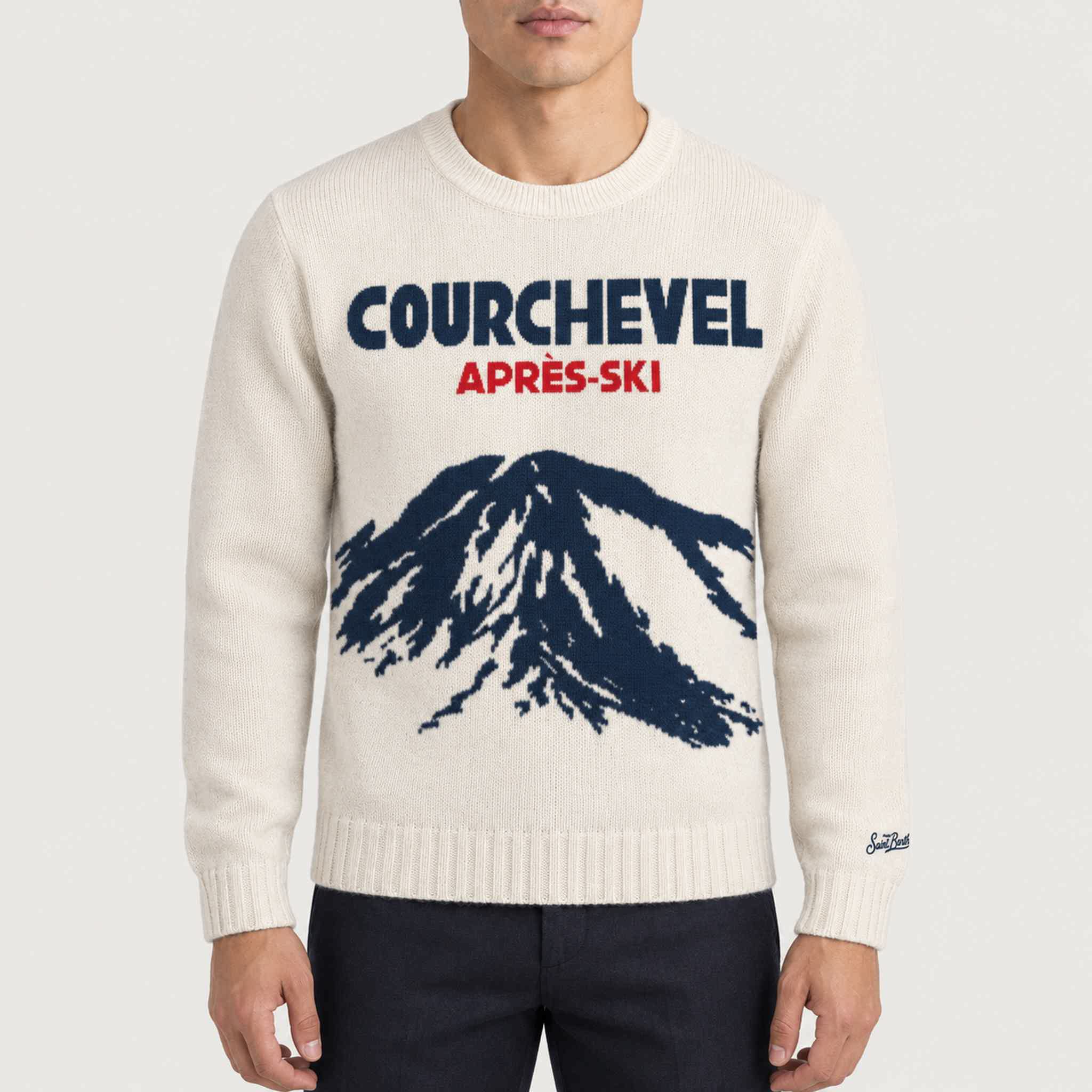 MC2 Saint Barth mens courchevel sweater in white - model front
