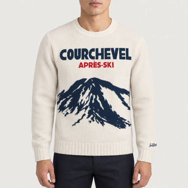 MC2 Saint Barth mens courchevel sweater in white - model front