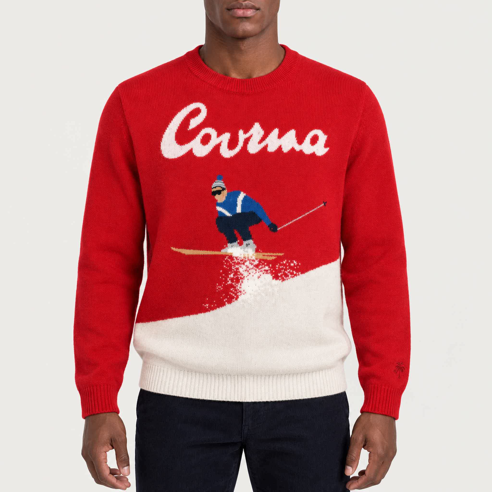 MC2 Saint Barth mens courma jump sweater in red - model front